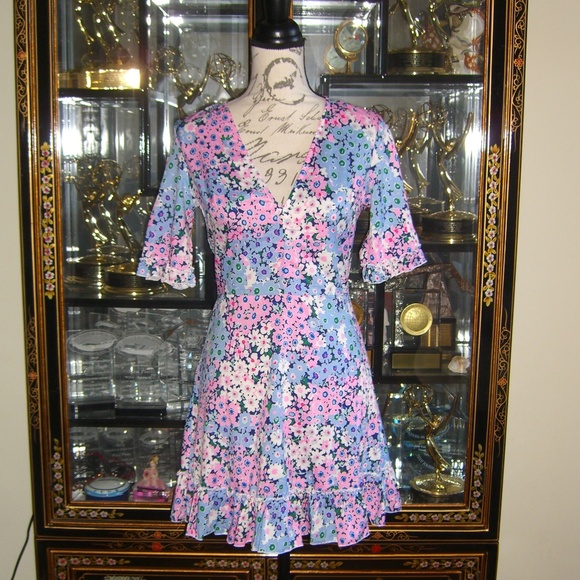 ASOS PARISIAN FLORAL PRINT DRESS US6 UK10 - Picture 1 of 5